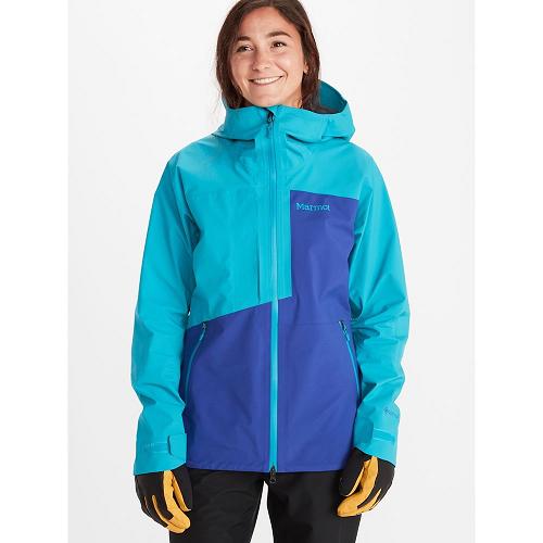 Marmot Huntley Rain Jacket For Womens Grey Blue AYV094683